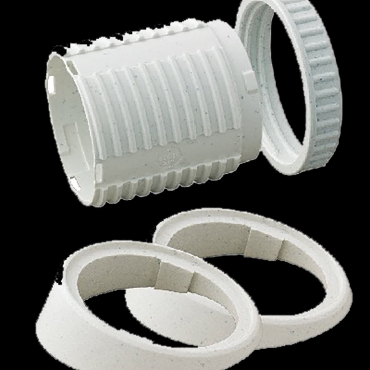COMPLETE SET FOR WALL OR CEILING MOUNTING OF A SENSOR MODULE USING 15¡ WEDGES ¥ INCL. EXTENSION TO INCREASE THE INSTALLATION DEPTH ¥ SUITABLE FOR ALL S1X AND S7X SENSOR MODULES ¥ 1X EXTENSION 40 MM/1.6 IN ¥ 2X 15¡ WEDGES (WHITE AND BLACK) ¥ 2X WEDGE SEALING RINGS ¥ 1X NUT