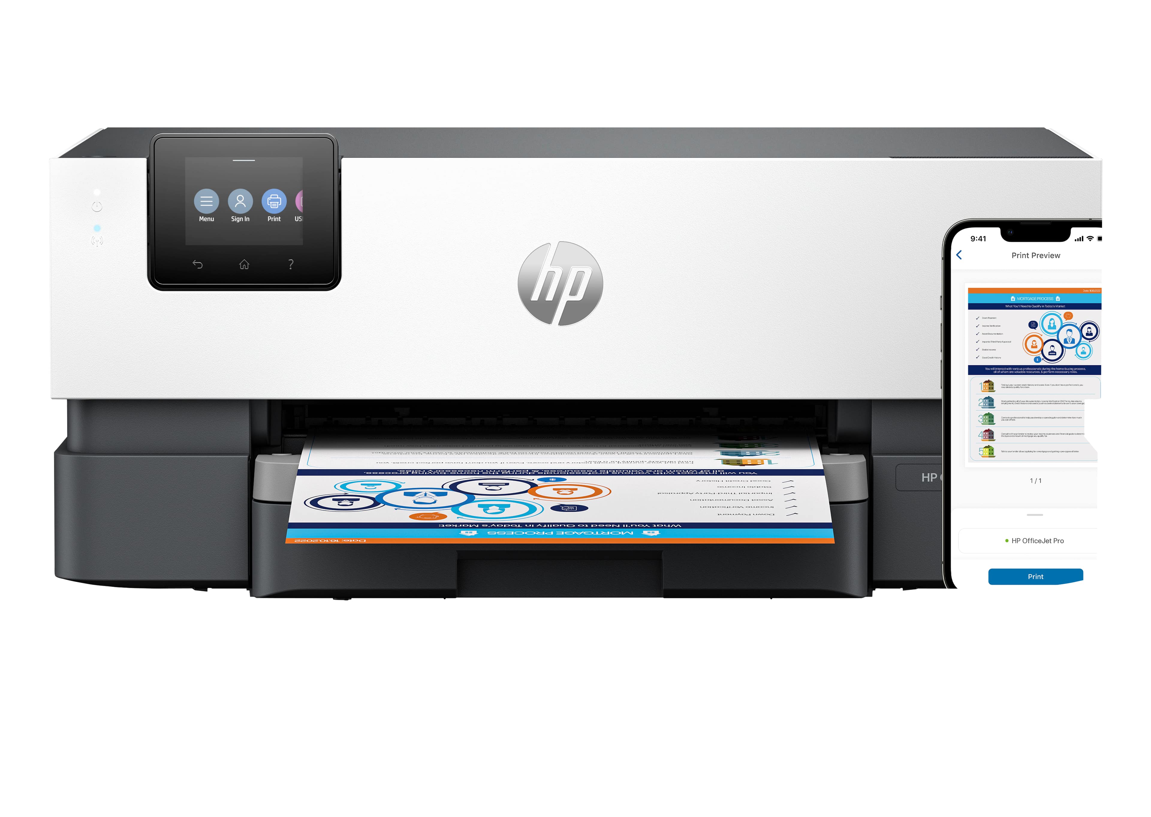 HP OFFICEJET PRO 9110B - IMPRIMANTE - COULEUR - RECTO-VERSO - JET D'ENCRE - A4/LEGAL - 1200 X 1200 PPP - JUSQU'À 22 PPM (MONO)/JUSQU'À 18 PPM (COULEUR) - CAPACITÉ : 250 FEUILLES - USB 2.0, HÔTE USB 2.0, LAN, WI-FI(AC), BLUETOOTH 5.0 LE - CIMENT