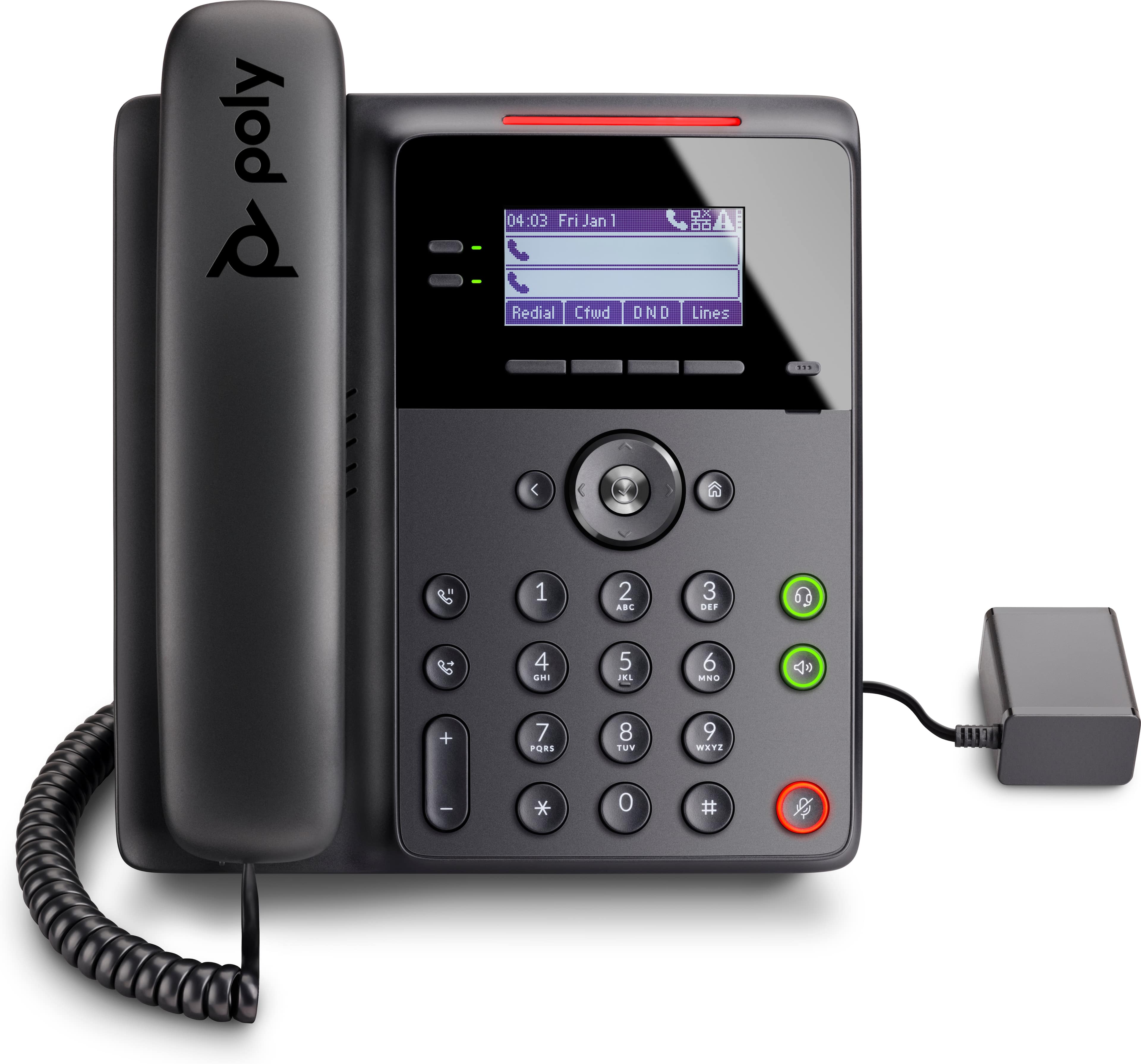 HP POLY EDGE B10 IP PHONE WITH POWER SUPPLY EMEA - INTL ENGLISH LOC EURO PLUG